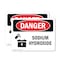 Signmission Sodium Hydroxide Danger Sign, Plastic, 10in W x 7in L, 2PK OS-2PACK-DS-P-710-L-1576 - alternate 1